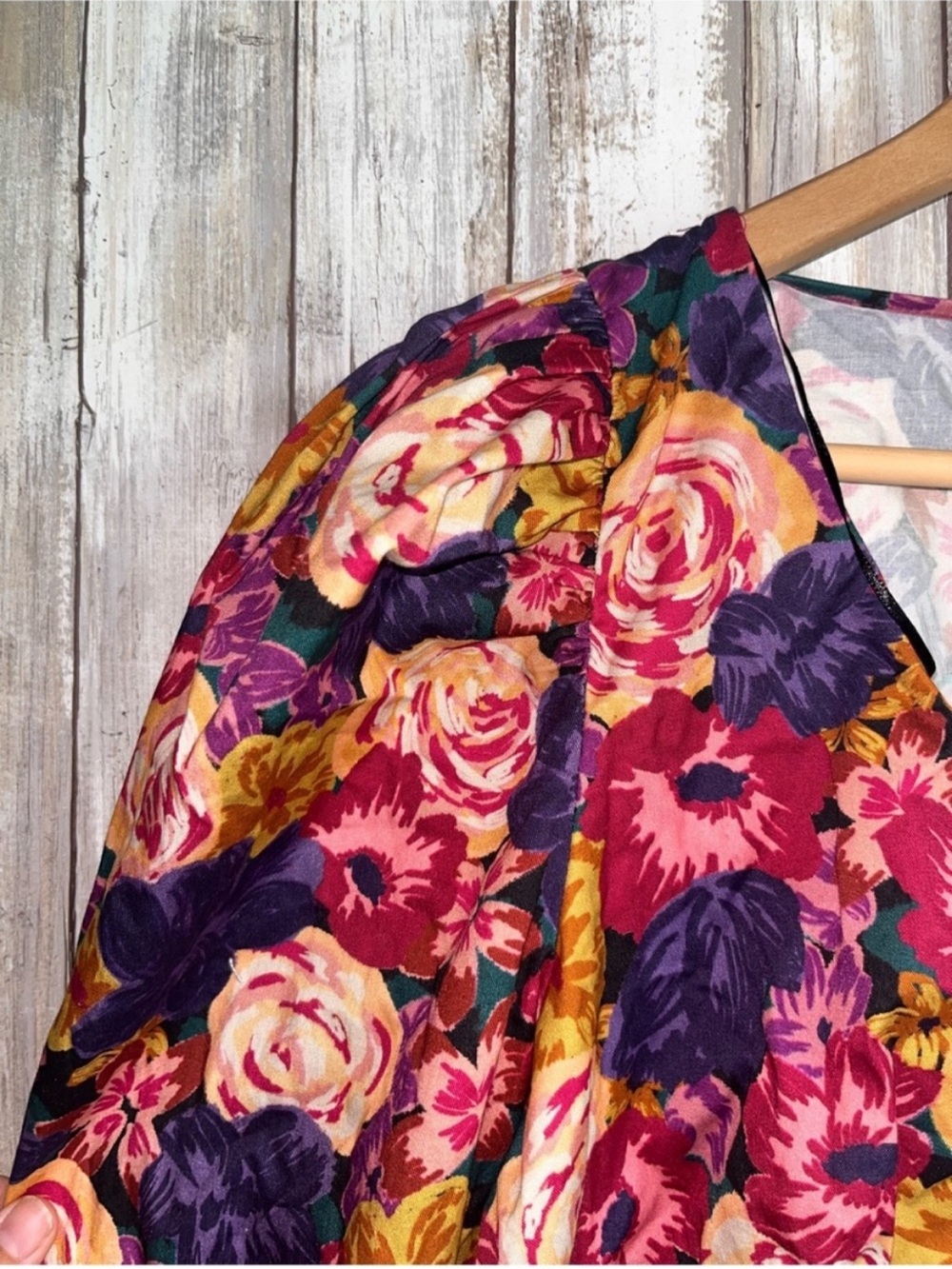Zara Floral Poplin Puff Sleeve Crop Blouse XL Cottagecore Romantic NWT - Picture 3 of 6